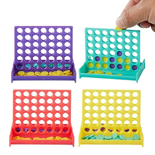 THE TWIDDLERS 24 Mini Four In A Row Games, Party Bag Fillers for Kids