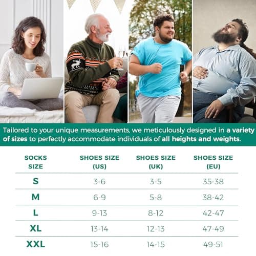 Rahhint Extra Wide Merino Wool Diabetic Socks for Men & Women, Thermal Winter Warm Seamless Toe loose fit, Soft Top No Binding Cuff (3 Pairs) — view 6