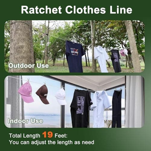 Vigorport Retractable Travel Clothesline, Portable Clothes Laundry Line — view 3