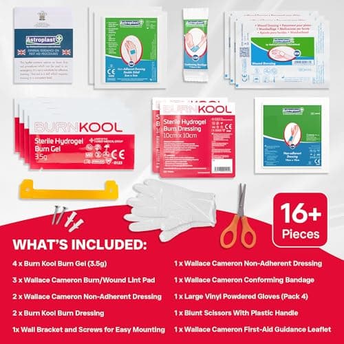 Astroplast First Aid Burns Dispenser in Compact Red Piccolo Box - Refillable First Aid Kit with Burn Gel, Gloves and Burn Dressings - Essential Medical Equipment for Home, Workplace, or Car — view 5
