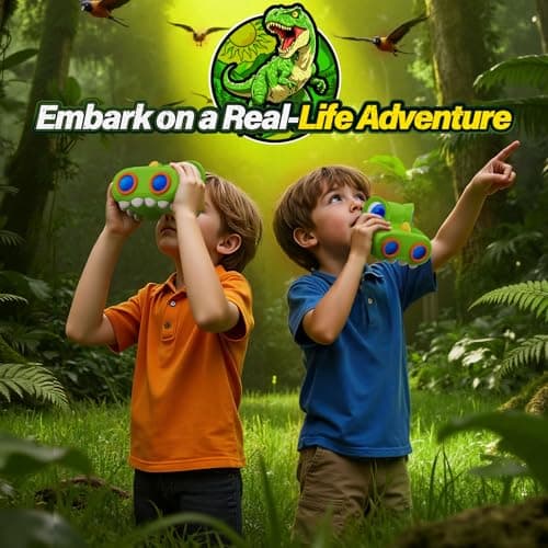 Kids Binoculars for Boys Age 3–10, Dinosaur Binoculars with Compass & Bird Watching Manual, Outdoor Toy for 3-10 Year Old Boys Gifts Kid Toddler Toys Travel Game Birthday Present Easter Gift for Kids — view 4
