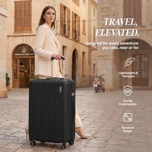 LUGG 32inch Vacay Suitcase ABS Luggage with TSA Indent Lock, Aluminium Trolley Handle, 360° Spinner Wheels, Water-Resistant & Durable Material - Airline Compatible (86 x 31 x 58cm) — view 2