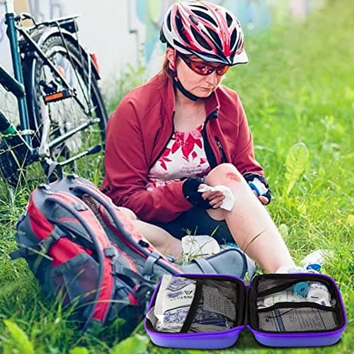 276PCS Compact Small First Aid Kits for Home Businesses Urgent Essential Mini First Aid Kit Travel Size Car Emergency Supplies Kit for Hiking Boating Skating, Purple AMORNING — view 4