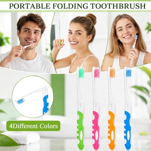 Dplolng 4 Pcs Portable Toothbrush,Travel Size Toothbrush for Camping Hiking — view 4