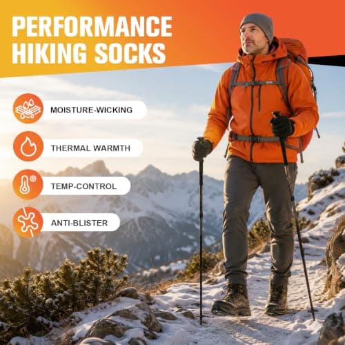 Veximora Merino Wool Hiking Socks for Men Women, Grey 6-8, 3 Pairs — view 4