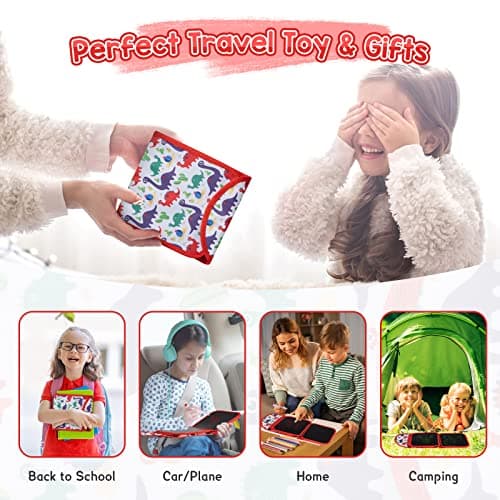 Erasable Drawing Pad, 8inch Plane Activities for Kids, Doodle Book for Kids 3 4 5 6 7 8 Year Old Boy Girl Birthday Gifts, 14 Pages for Magic Drawing with 12 Pens — view 6