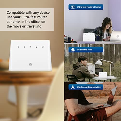 HUAWEI B311 2020, CAT 4, 4G/ LTE 150 Mbps Mobile Wi-Fi Router, Unlocked to All Networks- Genuine UK Warranty STOCK (Non Network Logo)- White — view 2