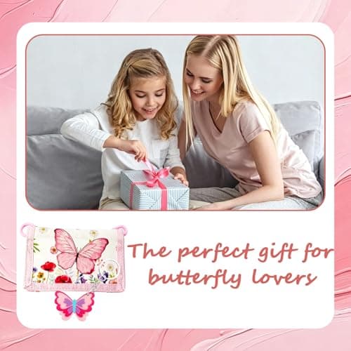 DXPETA Wallet Girl, 5-Piece Wallet Set with Light Pink Butterfly Design, Kids Wallet Girl, Compact Purse for Girls with Secure Compartments, Stylish Accessory for Everyday Use ﻿ — view 4