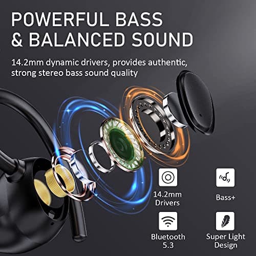 Ordtop Wireless Earbuds,Wireless Headphones Running Bluetooth 5.3 for Sport — view 3