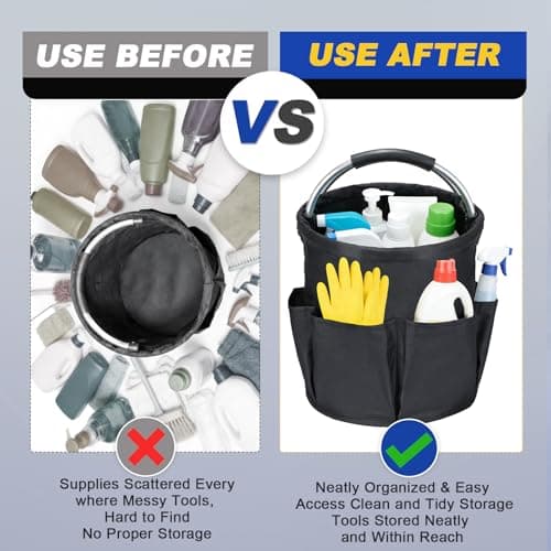 DASBET Cleaning Caddy with Handle, Collapsible Cleaning Caddy & Tool Bucket — view 5