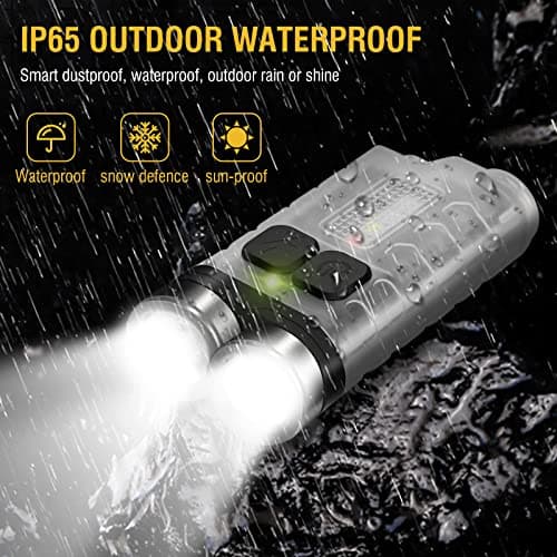 BORUIT V3 Mini Powerful Torch LED Super Bright 900LM with UV Red Blue Light,USB-C LED Rechargeable Small Pocket Keychain Torch,IP65 Waterproof 12 Modes Keyring Torch Flashlight with Magnet — view 4