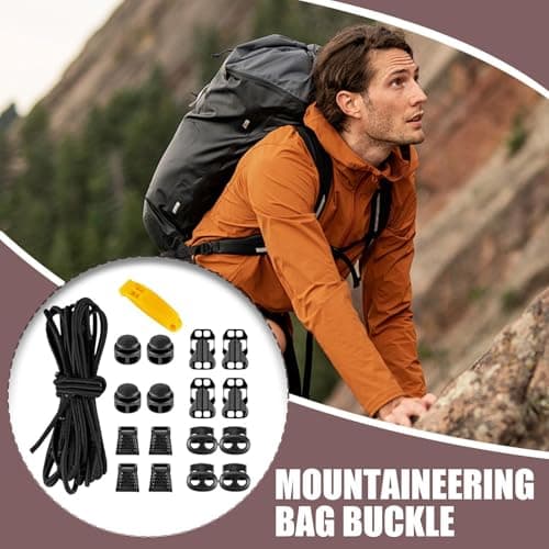 Backpack Elastic Rope Buckle | Outdoor Daypack Expansion Elastic Rope with Buckle - Increased Storage Capacity, Backpack Accessories, 18-Piece Set for Trekking, Outdoors, Climbing — view 2