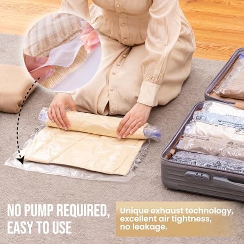 TAILI Small Vacuum Bags for Clothes, 10 Pack 60 X 40 CM, Space Saver — view 3