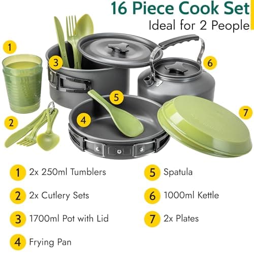 Trail Camping Cooking Set, 2 Person, 16 Piece — view 2