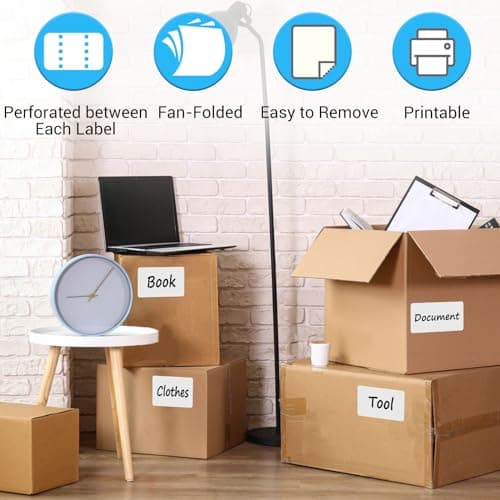 102 Plain White Sticky Labels Stickers 100 x 50 mm Blank Self Adhesive Address Sticker Packing Shipping Postage Envelope Storage Box Jars Parcel Label for Thermal Inkjet Ribbon Printer (Pack of 3) — view 2