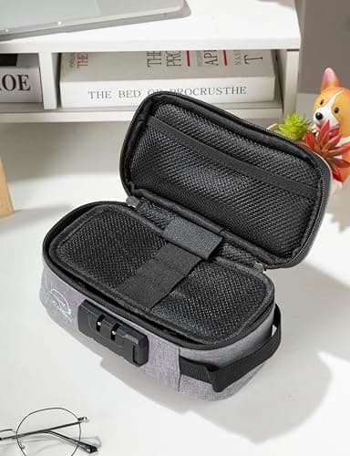 Stasheeze Faraday Pouch Smell Proof Bag Container Case Odour Proof Bags Carbon Lined Storage Bag 21x11x8CM Waterproof TSA Lockable Bag (Grey) RFID Blocking — view 6