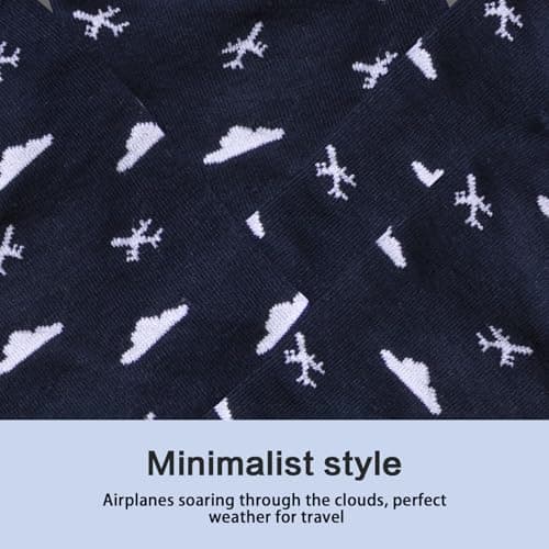 Yemmert Cloud Airplane Socks, Fun Airplane Socks - Fun Airplane Travel Gifts for Men — view 4