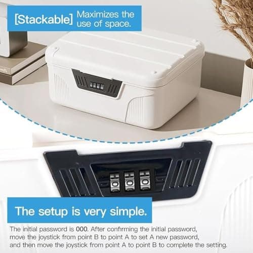 siduytin Valuables Lockable Storage Box With Password For Car,gray,S — view 2