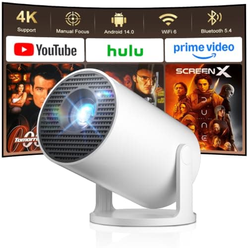 Salange Mini Portable Projector for Bedroom,Android 14 Built-in Apps,1080P