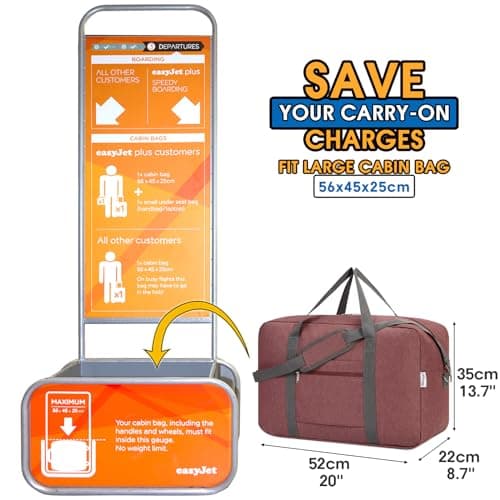 Large Cabin Bag 56x45x25, Weekend Overnight Bag for Women, Holdall Hospital Bag for Women, Travel Duffel Bag Carry on Luggage for Men 40L (Jujube Red) — view 2