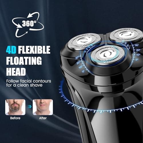 Brightup Electric Razor for Men with 4D Floating Head, IPX6 Waterproof — view 2