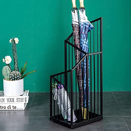 Umbrella Stand Rack,Umbrella Stand Creative Nordic Wrought Iron,Large Capacity Umbrella Bucket For Home Hotel(Black A) — view 3