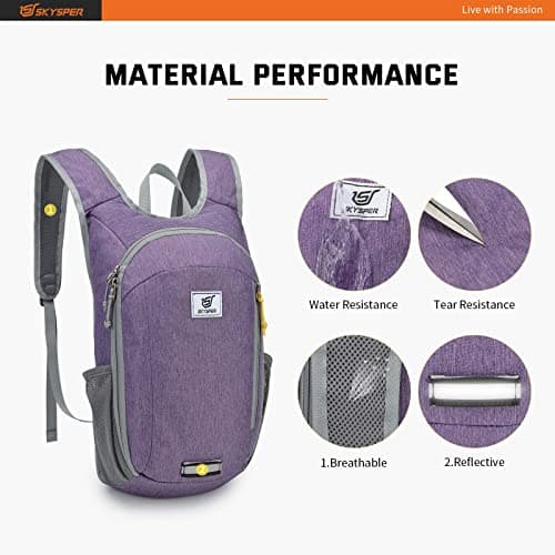 SKYSPER Small Daypack 10L Hiking Backpack Packable Lightweight Travel Compact Foldable Rucksack for Women Men(Purple) — view 4