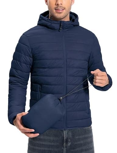 Pioneer Camp Mens Lightweight Puffer Jacket Warm Winter Coat Packable