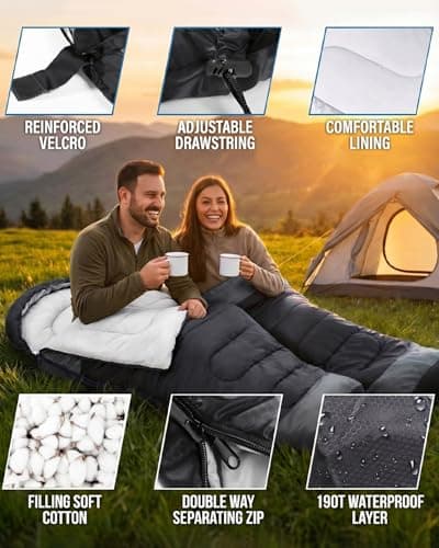 Warm Compact Sleeping Bag for Camping & Backpacking, 4 Season Lightweight Sleeping Bag for Adults and Teens — view 5