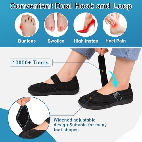 JOINFREE Womens Barefoot Shoes Wide Toe Box Walking Shoes Black — view 2
