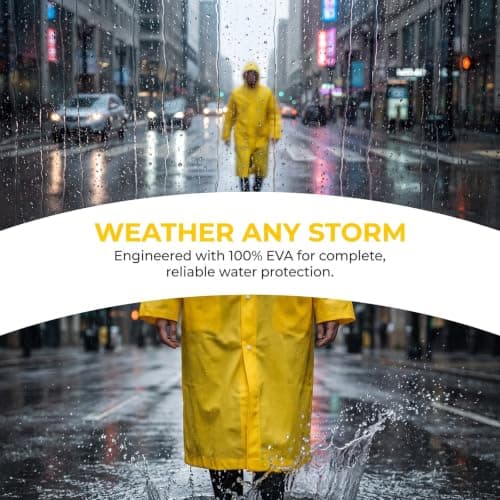 Glitzville Halloween Cosplay Outfit Yellow Raincoat Waterproof Rain Coats with Hoods and Elastic Cuffs for Halloween Dress Up Outdoor Camping Travel — view 6