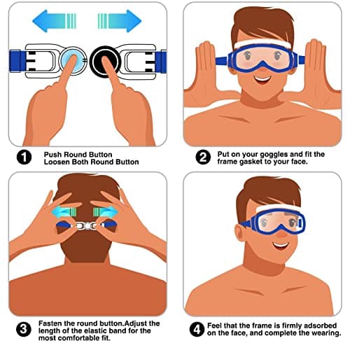 EasYoung 2-Pack Kids Swim Goggles, Swimming Goggles for Children and Early Teens from 3 to 15 Years Old, Wide Vision, Anti-Fog, Waterproof, UV Protection — view 6