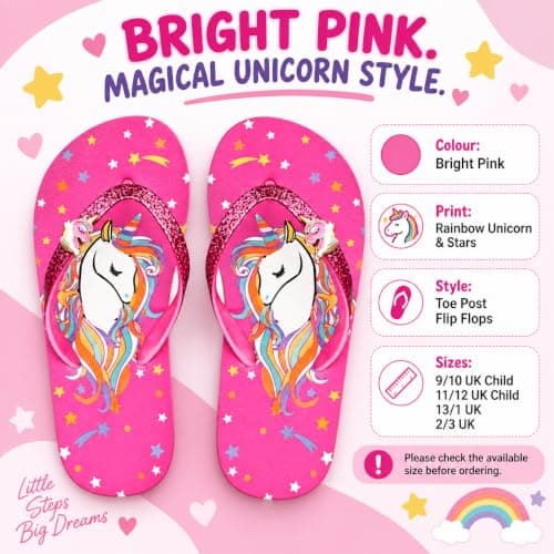A2Z 4 Kids Girls Unicorn - Flip Flop 2579 Unicorn Pink 2/3 UK — view 4