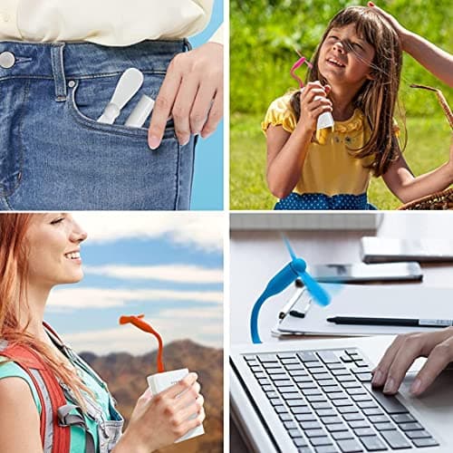 Grtheenumb Fan Usb, 6 Pack Mini USB Fans, Portable Fan, Flexible Neck Cooling, Quiet Travel, Personal Portable Pocket, Power Bank/Notebook/Laptop/Computer Desk (color) — view 5