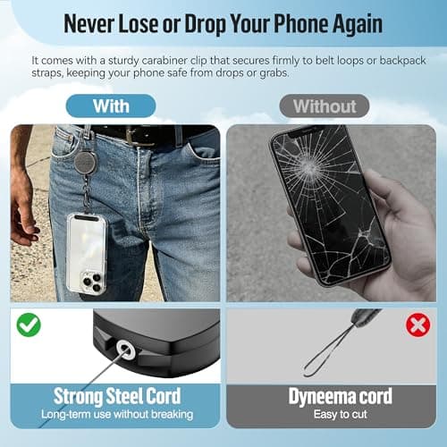COCASES 2 Pack Retractable Phone Lanyard Anti-Theft Security Key Chain — view 4