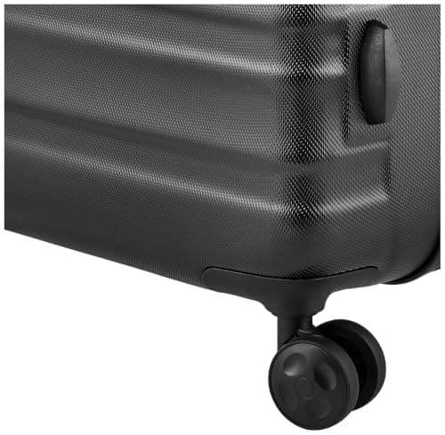 Amazon Basics Hard Shell Luggage Set (Small + Large) - Expandable ABS Travel Luggage with 4 Double Spinner Wheels - Scratch Resistant and Lightweight Construction - Black — view 4