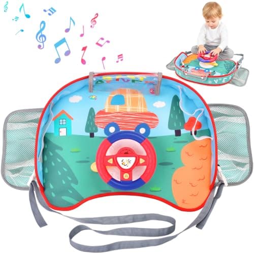 deAO Kids Steering Wheel Toys, Musical Car Seat Tray Pretend Driving Toy — view 2