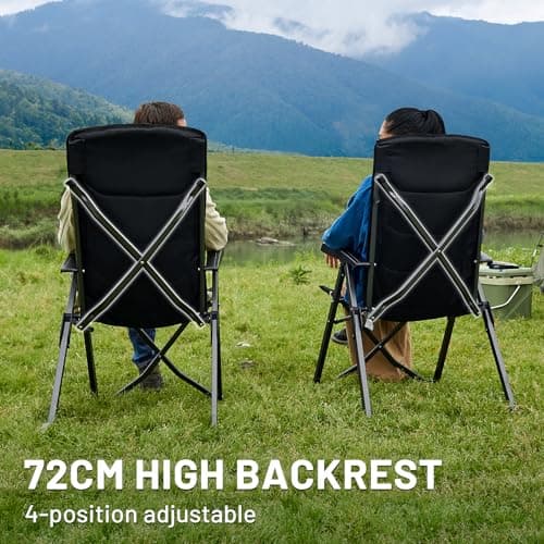 TIMBER RIDGE Camping Chair for Adults Folding Reclining High Back 150kg — view 4