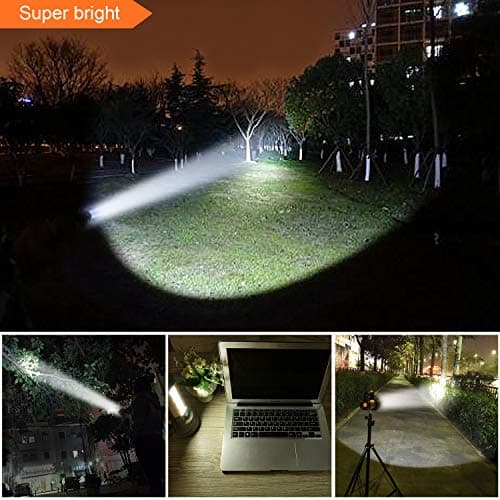 MAYTHANK Super Bright Rechargeable Led Torch with Lantern, Large Capacity Long Lasting, High Power High Lumens Portable Handheld Spotlight Flashlight, Powerful Searchlight,for Home Camping — view 3