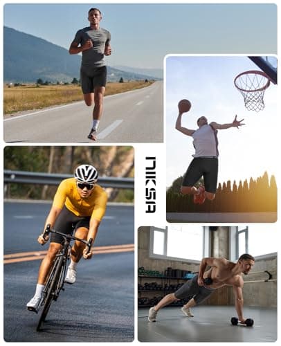 Niksa Compression Shorts Men Gym Running Sports Anti Chafing Underwear Base Layer Shorts Sports Undershorts Quick-Drying Fabric Men’s Workout Shorts, Black, S — view 6