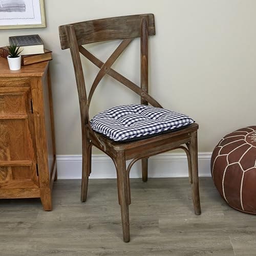 Klear Vu Omega Non-Slip Chair Cushions, Assembled in USA, U-Shaped Skid-Proof Seat Pads for Dining Room, Kitchen, Office, 15"x16", 8 Pack, Gingham Navy 8 Count — view 5