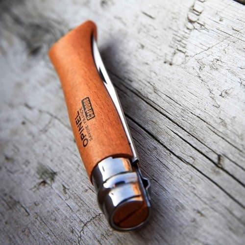 Opinel Lock Knife Carbon No.7 - Beech Wood Handle — view 3
