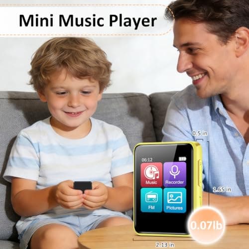 Foeuyte 32GB MP3 Players with Bluetooth,1.8 Inch Touch Screen, Lemon Yellow — view 5