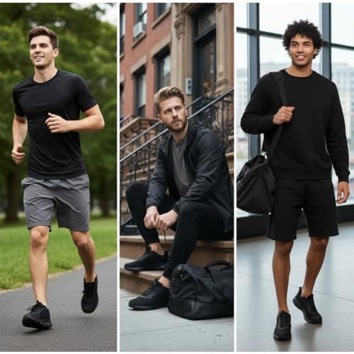 RTOUNT Mens Trainers Men Breathable Casual Walking Shoes for Gym Travel — view 2