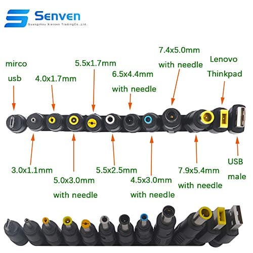 Senvenelec 13Pcs universal laptop power charging adapter (5.5x2.1mm) is a universal power plug suitable for various electronic devices. — view 2