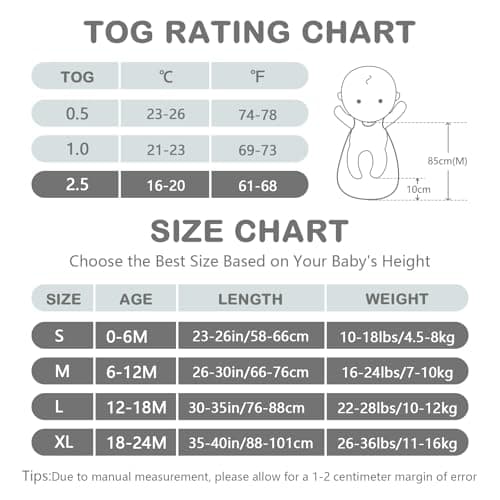 Mosebears Baby Winter Sleeping Bag Children's Sleeping Bag 2.5 Tog Made of 100% Cotton Various Sizes from Birth to Age 24 Months All Year Round — view 2