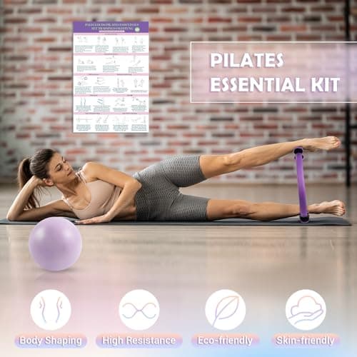 Pilates Equipment, Women Home pilates Kitwith 12" Pilates Ring and Ball Set — view 5