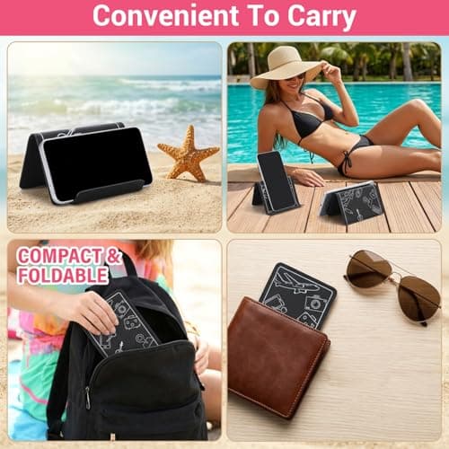RAHHLIZS Airplane Phone Holder Stand, Adjustable Flexible Plane Phone Holder Travel Essential for Cellphone Tablets Books Portable Lightweight Leather Design for Air Travel, Work, and Home Use — view 6