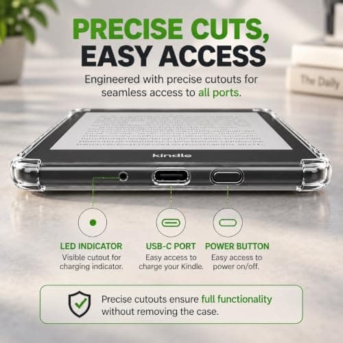Clear Case for 6" Amazon Kindle Basic 11th Generation 2024/2022 – Slim Lightweight Soft Transparent TPU Kindle Cover with Reinforced Edge Corners for Amazon Kindle Basic 11th Gen — view 4