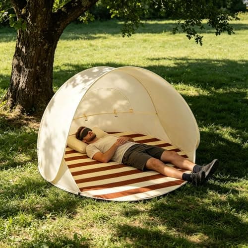 Pop-Up Beach Tent for 3-4 Person - Automatic Sun Shade Shelter Tent, Pop-Up Upf 50+ Uv Protection Sun Shelter Canopy with Mosquitonet, Portable Lightweight Uv Protection Beachtent (White) — view 4